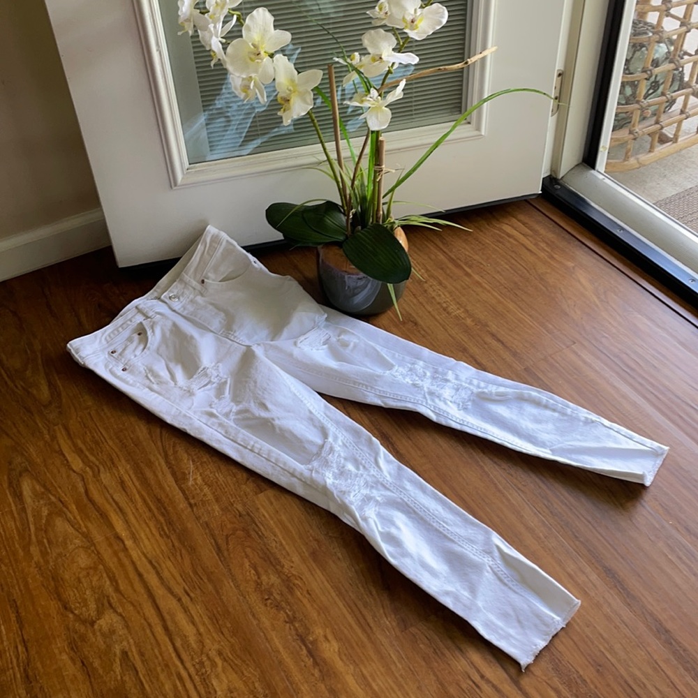 High rise white pants